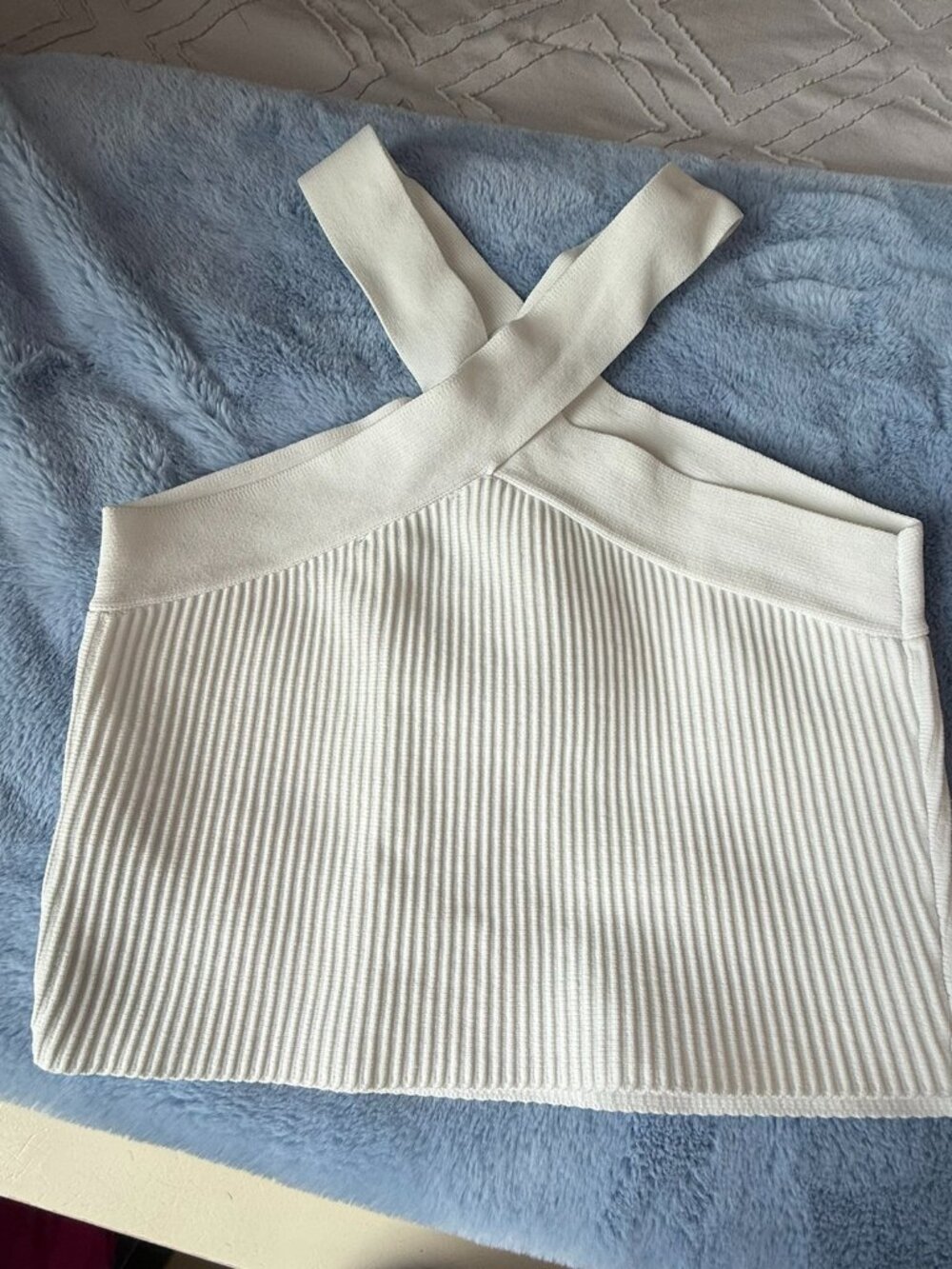 Sincerely Jules Ribbed White Tank (Medium)
